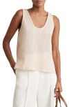 Reiss Carla Whipstitch Trim Open Stitch Tank In White