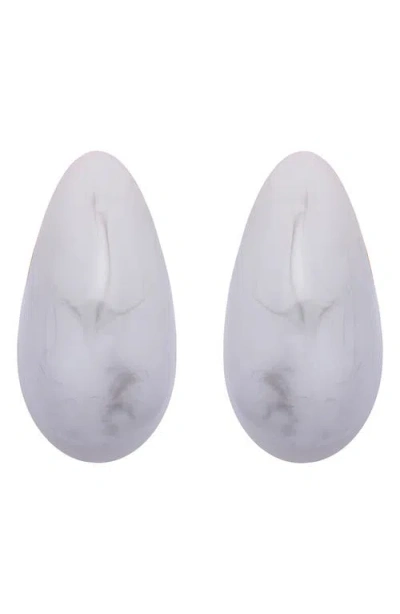 Reiss Carlotta Curve Marble Scoop Earrings In Metallic