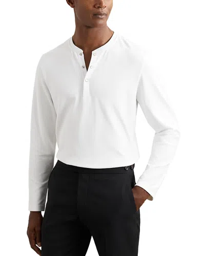 REISS CARMELLO LONG SLEEVED TEXTURE GRANDAD POLO