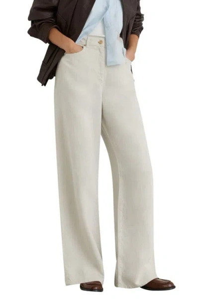 Reiss Carmen High Waist Wide Leg Pants In Neutral
