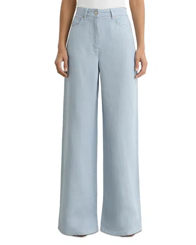 Reiss Carmen Wide Leg Pants In Blue