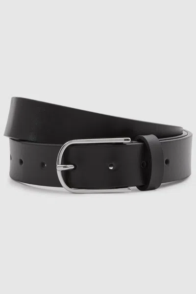 Reiss Carrie - Black Leather Belt, L