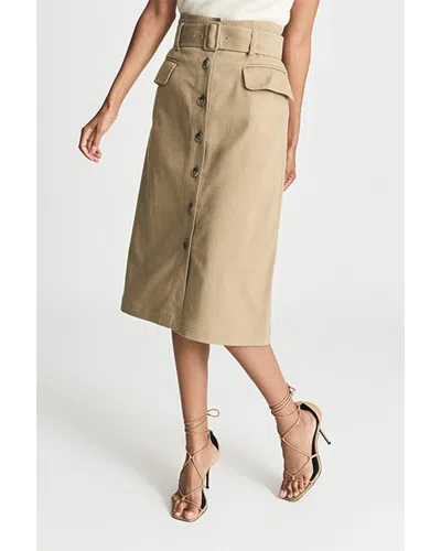 Reiss Carrie Belted Midi Skirt In Gold