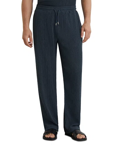 Reiss Carver Relaxed Fit Textured Drawstring Trousers In Blue