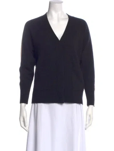 Pre-owned Reiss Cashmere V-neck Sweater In Blue