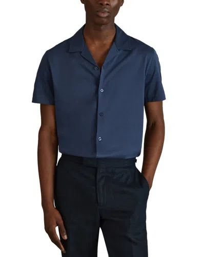 Reiss Caspar Mercerized Cuban Top In Blue