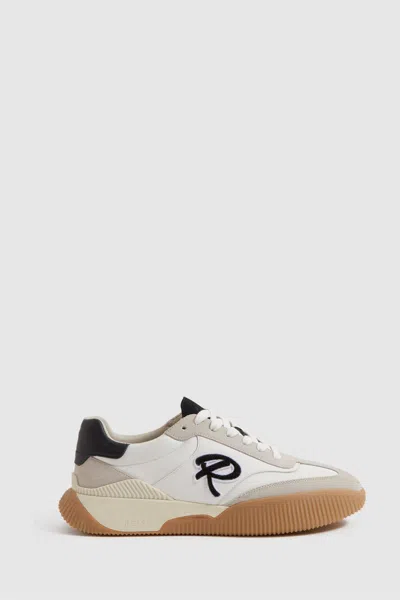 Reiss Casper - White/black Leather Colourblock Running Trainers, Uk 8 Eu 42