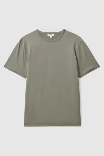 Reiss Caspian - Vetiver Mercerised Cotton Crew Neck T-shirt, Xxl