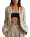Reiss Cassie Heavy Linen Blazer In Neutral