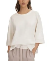 Reiss Womens White Cassie Cropped Oversized Cotton T-shirt In White