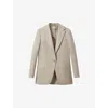 REISS REISS WOMENS NATURAL CASSIE RELAXED-FIT SINGLE-BREASTED LINEN BLAZER