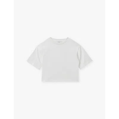 REISS IVORY CASSY DROPPED-SHOULDER OVERSIZED COTTON T-SHIRT 4-9