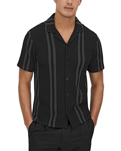 Reiss Castle Ribbed Block Top In Black