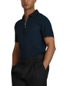 Reiss Caymen Slim Fit Quarter Zip Polo Shirt In Navy