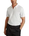 Reiss Berkley Slim Fit Quarter Zip Knit Polo Shirt In White