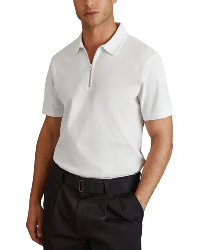 REISS CAYMEN TEXTURED HALF ZIP TOP