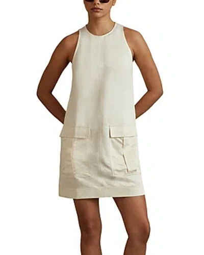 Reiss Cecile Tunic Mini Dress In Neutral