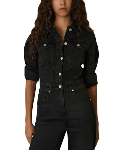 Reiss Celeste Denim Jumpsuit In Black
