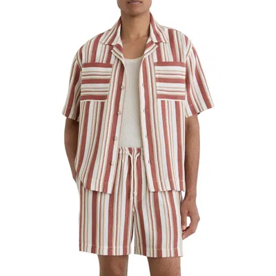 Reiss Celeste Relaxed Short Sleeve Shirt In Brown