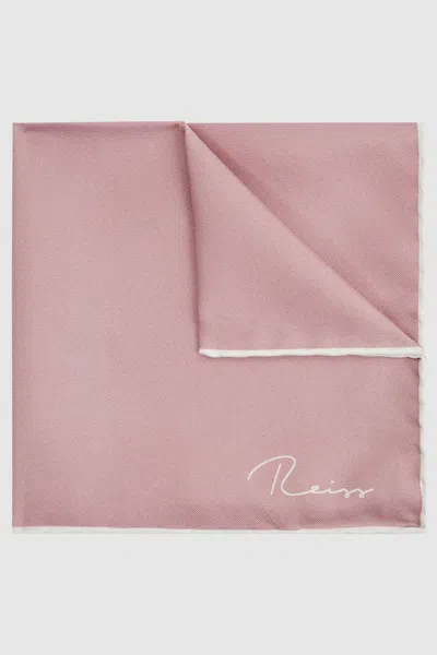 Reiss Quadratisches Einstecktuch Aus Seide In Pink