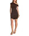 Reiss Womens Ceres Off-shoulder Ruched Stretch-jersey Mini Dress Chocolate Brown