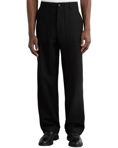 Reiss Chain Wool-blend Wide Leg Trouser In Black
