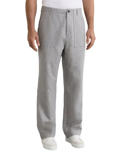 Reiss Chain Wool-blend Wide Leg Trouser In Gray