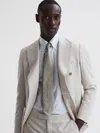 Reiss Champagne Liam Silk Polka Dot Tie In Gray