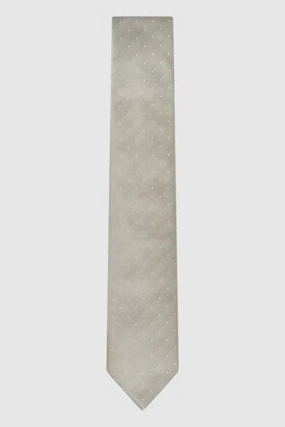 Reiss Champagne Liam Silk Polka Dot Tie