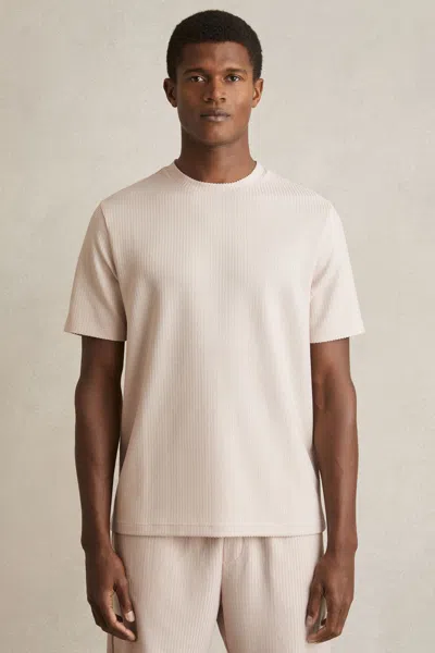 Reiss Champagne Oversized Textured T-shirt