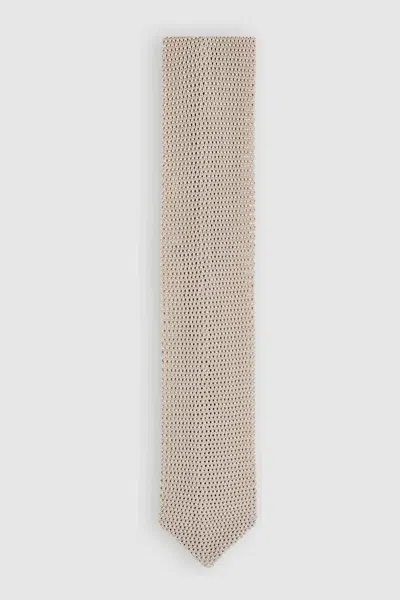 Reiss Champagne Silk Knitted Tie