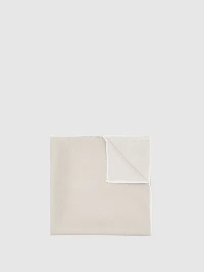 Reiss Champagne Silk Polka Dot Pocket Square In Neutral