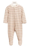 Reiss Chance Stripe Cotton Footie In Neutral
