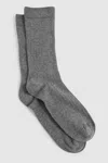 Reiss Charcoal Cotton Blend Ribbed Loafer Socks