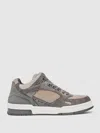 Reiss Charcoal Grey/dark Beige Bonded-leather Mid-top Skater Trainers In Gray