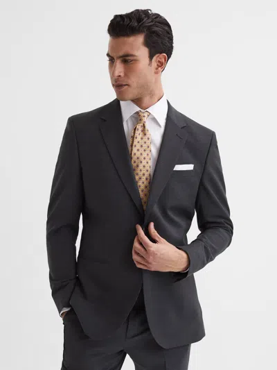 Reiss Charcoal Hope Modern Fit Travel Blazer In Black