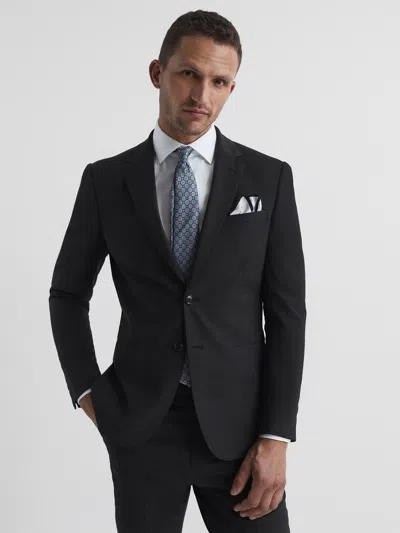 Reiss Charcoal Hope Modern Fit Travel Blazer In Black