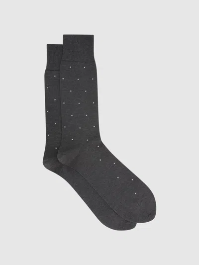 Reiss Charcoal Mario Spot Polka Dot Socks
