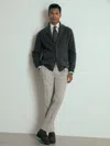Reiss Charcoal Melange Atelier Ribbed-cashmere Cardigan In Gray