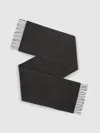Reiss Charcoal Picton Wool And Cashmere Scarf In Black