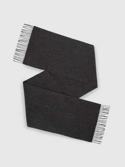 Reiss Charcoal Picton Wool And Cashmere Scarf In Gray