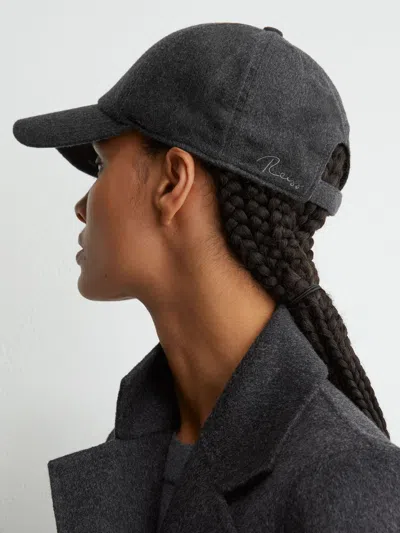 Reiss Charcoal Wool-silk Blend Baseball Cap