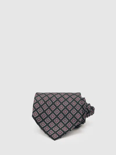 Reiss Charcoal/bordeaux Tie In Multi