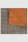 Reiss Charcoal/burnt Orange Lerici Reversible Silk Pocket Square