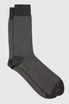 Reiss Charcoal/grey Mario Stripe Striped Socks In Charcoal/grey