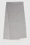 Reiss Charcoal/off White Bowen Logo-jacquard Scarf With Wool In Charcoal / Off White