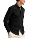 Reiss Charge Regular Fit Jersey Button Front Shirt In Black