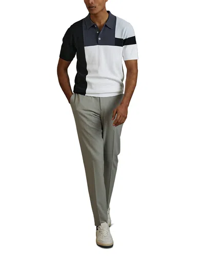 Reiss Charge Snap Color Blocked Polo Shirt In Blue Multi