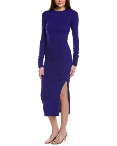 Reiss Charley Ruched Wool & Cashmere-blend Dress In Blue