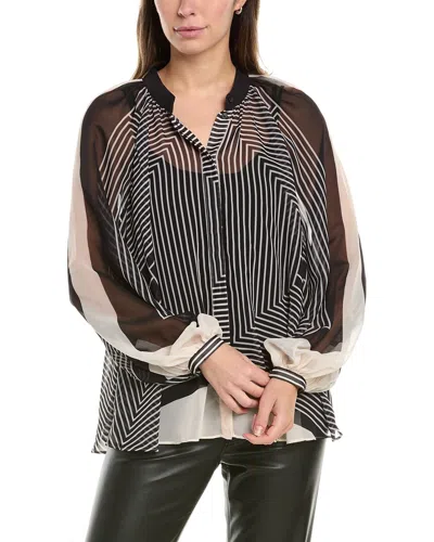 REISS REISS CHARLI STRIPE PRINT BLOUSE